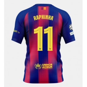 Lacne Muži Futbalové dres Barcelona Raphinha Belloli #11 2025-26 Krátky Rukáv - Domáci